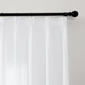 White Sheer Curtains 108 Inches Long, Cotton Linen Textured Light Filtering Drapes, Privacy Living Room Window Decor, Semi-Transparent Floor to Ceiling Pinch Pleat Curtain with Hooks