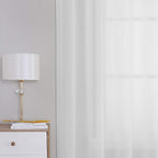 KEQIAOSUOCAI Sheer Window Curtains 72 inches Long, Silver Grommet Light Filtering Window Drapes Airy & Breathable Living Room Voile Panels for Flat,Pure White, 108" W Total 2 Pieces