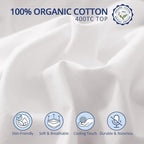 ELEMUSE 1300 GSM Mattress Topper Queen with Baffle Box Design,Extra Thick Cooling Pillow Top Pad, 400TC Cotton Cover, Plush & Support Snow Down Alternative, White