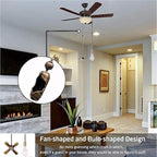 Ceiling Fan Pull Chain Decorative Ornaments Extension for 13.6 Inch Fan Pulls and Light - 2 Pcs (Bronze)