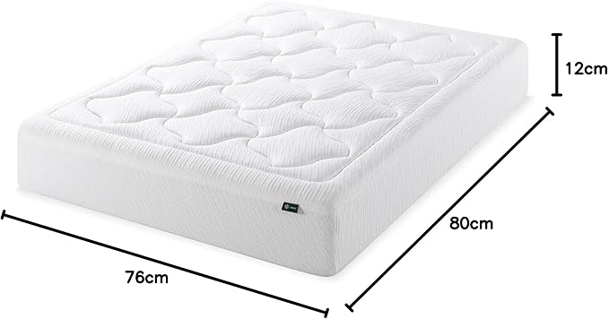 ZINUS 12 Inch Cloud Memory Foam Mattress, King, Fiberglass Free, Pressure Relieving, Mattress in A Box, CertiPUR-US Certified, White