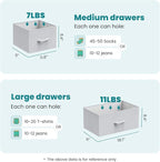OLIXIS Dresser for Bedroom with 5 Drawers, Wide Chest of Drawers, Fabric Bedroom Dresser with Drawer Organizer, Storage Organizer Unit with Fabric Bins for Closet, Living Room, Hallway, Classic Black