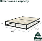 ZINUS Joseph 10 Inch Platform Bed Frame, Wood Slat Support, No Box Spring Needed, Eco Friendly WonderBox(TM) Packaging, Easy Assembly, Black, Full