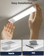FBY Under Cabinet Lighting, 12 Inch Motion Sensor Light Indoor, 1800mAh USB Rechargeable Closet Light, 3 Color Temperature Operable LED Lights, Can Be Used for Wardrobes, Cabinets, Stairs (3 Pack)