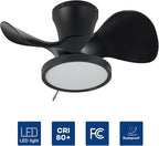 ocioc Quiet Ceiling Fan with LED Light 22 inch Large Air Volume Remote Control for Kitchen Bedroom Dining Room Patio
