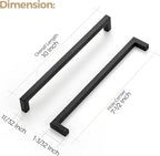 Ravinte 10 Pack Solid Kitchen Cabinet Handles Matte Balck Cabinet Pulls Slim Drawer Pulls with 7-1/2 Inch Hole Center Square Bar Kitchen Cabinet Hardware