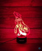3D Wolf Decor Lamp with Remote, 7 Color Changing Night Light Toys, Birthday Gift for Kids Girls Boys