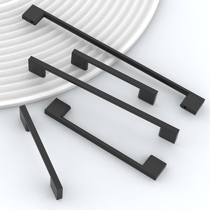 10 Pack Matte Black Cabinet Pulls 6.25 Inch Cabinet Handles Kitchen Cabinet Hardware Kitchen Handles for Cabinets Black Dresser Pulls Drawer Handle