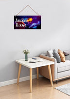 Personalized Signs Star Wall Hanging Sign, Motivational Hanging Plaque Sign Outer Space Room Wall Art, Alien Ship Nursery Decor for Boys Room Kids Playroom Classroom Decor