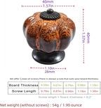 5 Pack Vintage Ceramic Pumpkin Cabinet Knobs, Kitchen Cabinet Drawers Dresser Cupboard Pull Handles Door Pulls with 5 Kinds of Screws (Leopard Print -Orange)