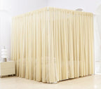 Akiky Canopy Bed Curtains 8 Panel Bed Curtains Drapes for King Size Bed Sheer Canopy Bed Drapes with Lights(Khaki)