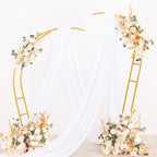 Socomi Wedding Arch Draping Fabric 2 Panels 29" x 19Ft White Sheer Chiffon Curtain Drapes 6 Yards for Wedding Ceremony Birthday Party Decoration