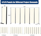 Room Divider 6FT Portable Room Dividers and Folding Privacy Screens, 132'' W Fabric Divider for Room Separation, 6 Panel Partition Room Dividers Freestanding Wall Divider Screen for Dorm Studio Office
