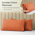 LuxClub 4 PC California King Size Sheet Set Deep Pockets Wrinkle Free Cooling Sheets Machine Washable Hotel Bedding Silky Soft - Autumn Orange California King