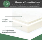 PayLessHere 10 Inch King Gel Memory Foam Mattress Fiberglass Free/CertiPUR-US Certified/Bed-in-a-Box/Cool Sleep & Comfy Support