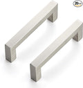 Ravinte 20 Pack 4 Inch Square Cabinet Handles - Satin Nickel & Brushed Nickel Drawer Pulls - Kitchen Cabinet Hardware