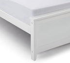 Plank+Beam Solid Wood Queen Bed Frame, Platform Bed with Headboard, White
