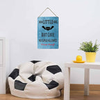 Wood Sign Little Bat Cave No Girls Allowed, 8x12 Inch, Rustic Hanging Plaque Wall Decor For Toddlers Kids Baby Bedroom