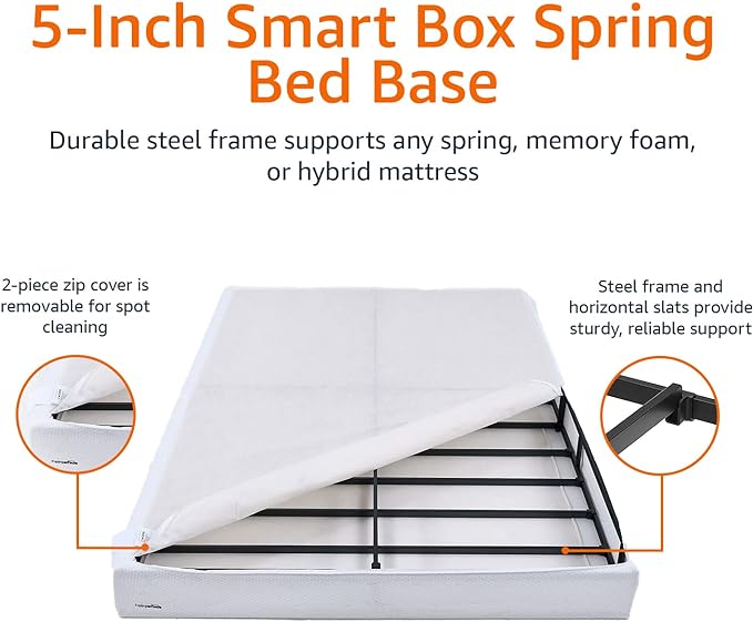AmazonBasics Mattress Foundation/Smart Box Spring - 5", Full