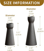 Taper Candle Holders for Candlesticks Ceramic Candle Stick Candle Holder- Set of 2 Decorative Candle Stand for Wedding Decor,Dinner Party and Table Centerpieces,Housewarming Gift Black