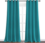 NICETOWN Room Darkening Curtains 90 inch Length 2 Panels, Thermal Insulated Grommet Blackout Curtains for Modern Casual Elegant Bedroom Kids Room Theme Decoration (Peacock Teal, 2 Pieces, W55)