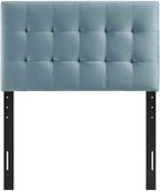 Modway Lily Biscuit Tufted Twin Performance Velvet Headboard, Light Blue