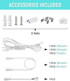 (2 Pack 4FT T5 LED Shop Light,6500K,20W,2300LM(Super Bright White) Linkable LED Integrated Fixture,Garage Ceiling and Cabinet Light,Strip Light,Corded Electric with ON/Off Switch