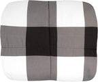5 Piece Comforter Set Bed in a Bag Buffalo Check Christmas Print All Season Soft Down Alternative Bedding Comforter Set & Luxurious White Microfiber Bed Sheets, Twin, Buffalo Plaid Black/White
