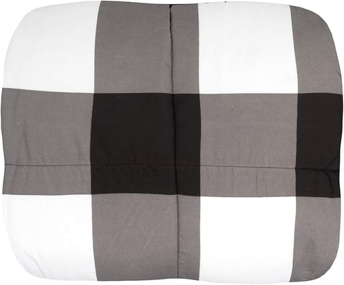 5 Piece Comforter Set Bed in a Bag Buffalo Check Christmas Print All Season Soft Down Alternative Bedding Comforter Set & Luxurious White Microfiber Bed Sheets, Twin, Buffalo Plaid Black/White