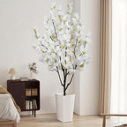 Indoor Cherry Blossoms Tree White Artificial Cherry Blossom Tree 6FT Faux Bedroom Trees for Home Decor
