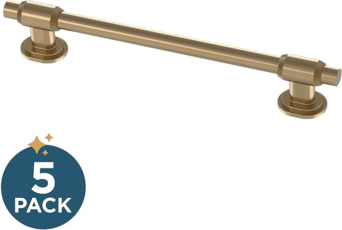 Franklin Brass Adjusta-Pull (5-Pack) Adjustable Drawer Pulls | Fits 1-3/8 to 6-5/16 Inch Hole Centers | Champagne Bronze Cabinet Handles| Fluted Edge P49105-CZ-B
