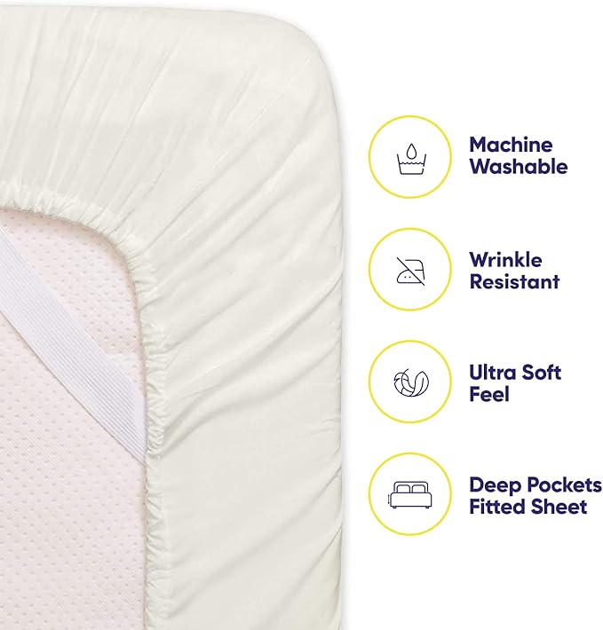 Twin XL Size Bed Sheets - 4 Piece 1500 Supreme Collection Fine Brushed Microfiber Deep Pocket Twin X-Large Sheet Set Bedding - 1 EXTRA PILLOW CASES, GREAT VALUE, Twin XL, ivory