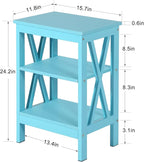 VECELO Modern Nightstands X-Design Side End Table Night Stand with Storage Shelf for Bedroom,Living Room,