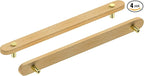 Wooden Drawer Pulls,4-Pack Beech Wood Drawer Handles 9in,Suitable for Kitchen, Living Room, Bedroom, Bathroom and Other Scenes,Gold