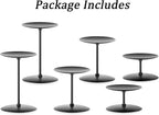 Pillar Candle Holders Candle Plates - Set of 6 Candelabra Candle Stand Iron Plate Minimalism Modern Home Mantel Dinning Table Halloween Decorations Centerpiece for Wedding, Party, Events, Black