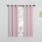 NICETOWN Blackout Curtain Panels for Girls Room, Nursery Essential Thermal Insulated Solid Grommet Top Blackout Drapes (Baby Pink=Lavender Pink, 1 Pair, 29 x 45 Inch)