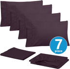 Sweet Home Collection 6 Piece 1500 Supreme Collection Brushed Microfiber Deep Pocket Sheet Set-2 Extra Pillow Cases, Great Value, Split King, Purple
