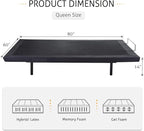 SHA CERLIN Queen Size Ergonomic Adjustable Bed Base, Upholstered Bed Frame with Upholstered Motor, Motorized Head and Foot Incline, Wireless Remote Control, Assembly Required, Bed Base Only