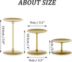 Pillar Candle Holders Candelabra Gold - Set of 12 Bulk Candle Stand Iron Plate Minimalism Modern Home Mantel Dinning Table Decorations Centerpiece for Wedding, Party, Housewarming, Events