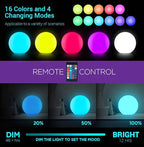 LOFTEK 12-inch LED Dimmable Light Ball: Waterproof Floating Pool Lights with Remote, 16 Colors Sphere Night Light, Cordless & Fast Chargeable, Sensory Toys for Kids, Home, Party, Pool Decor