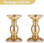 2 Pcs Gold Pillar Candle Holders, Gold Candlestick Most Ideal for 3" Pillar Candles, Gifts for Wedding, Party, Home, Spa, Reiki, Votive Candle (2 x S)