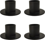 Gute Taper Candle Holder, Candle Holders for Pillar Candles, Matte Black Candlestick Holder Centerpieces for Home Decoration, Wedding Anniversary, Party, Housewarming Gifts,Set of 4,Round