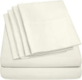Cal King Size Bed Sheets - 6 Piece 1500 Supreme Collection Fine Brushed Microfiber Deep Pocket California King Sheet Set Bedding - 2 Extra Pillow Cases, Great Value, California King, ivory