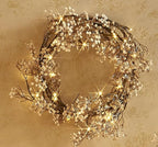 Hairui Lighted Baby Breath Flower Garland Battery Operated with Timer 48L Warm White LED 6FT, Artificial Gypsophila Vine Lights for Thanksgiving Christmas Decor Indoor Outdoor Use