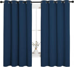 NICETOWN Bedroom Curtain Panels Blackout Draperies, Thermal Insulated Solid Grommet Blackout Curtains/Drapes (Moroccan Blue, 1 Pair, 55 by 68-inch)