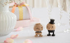 Hoptimist Wedding Groom Raw Oak, Wood, Home Decor Ornament - Scandinavian Design, Wood W/Metal Spring, Small - Creates cheerful movement