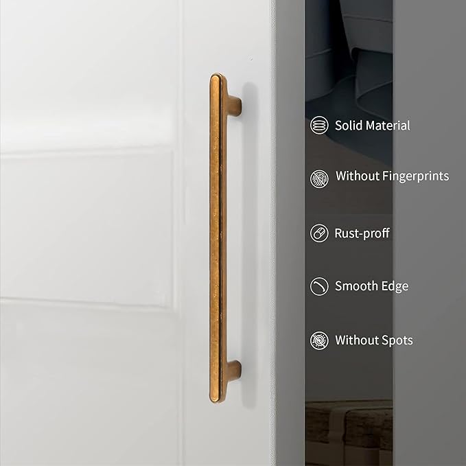 10 Pack 7.5 Inch(192mm) Kitchen Cabinet Handles Antique Brass Cabinet Pulls Vintage Retro Kitchen Cabinet Hardware Drawer Pulls for Cupboard Wardrobe