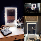 13ft/4M Led Vanity Mirror Lights Kit Bendable NO Need to Cut Vanity Make-up Mirror Cloakroom Adjustable Flexible Strip Light Table Set with Dimmer and Power Supply Mirror Not Included