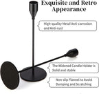 Matte Black Candle Holders Black Candlestick Holders Metal Candle Holder for Wedding, Dinning, Party, Fits 3/4 inch Thick Candle&Led Candles (Set of 6 Pcs)