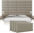 Vänt Upholstered Wall Panels - King/Cal King Size Wall Mounted Headboards - Vintage Leather Dusty Taupe - Twin/King - Set of 4 Panels (Each Individual Panel 39"x11.5")